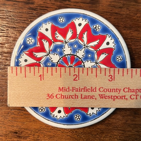 6 Ceramic Tile Coasters Hand Made in Greece - Picture 6 of 8